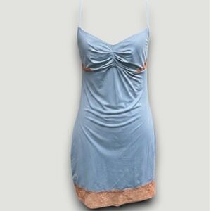 E by Eloise Womens Chemise Intimates S Sleepwear Blue Lace  Coquette Soft Girl